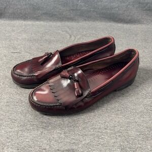Weejuns GH Bass Burgundy Penny Loafers Leather Hand Stitched Made in USA Mens 12